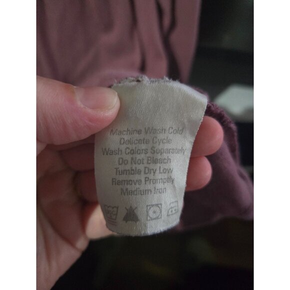 Roaman's Purple Embroidered Long Sleeve Babydoll Tunic Top Size Large Boho Flowy - Picture 5 of 8